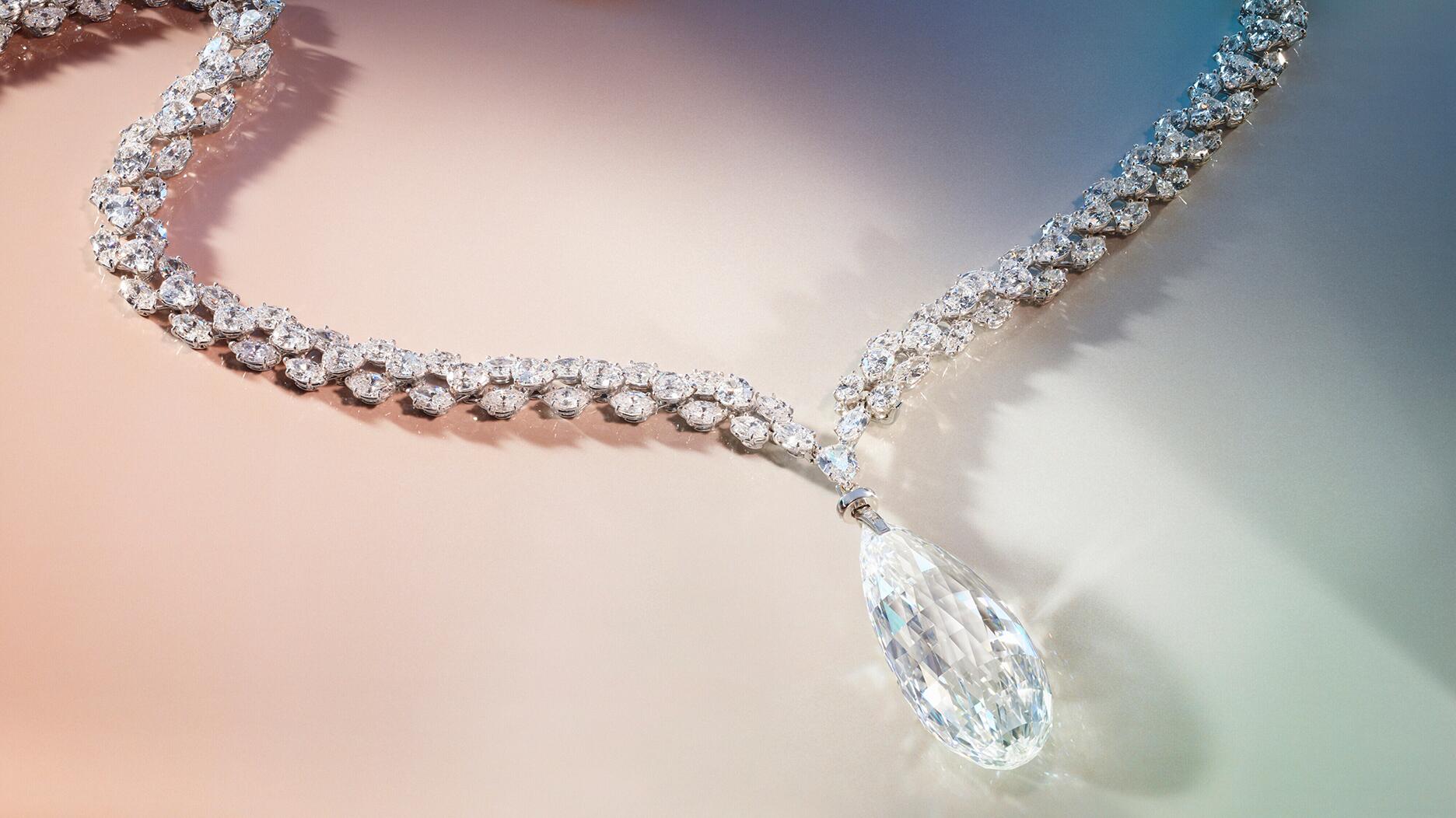 Heidi Horten's 90-carat “Briolette of India” diamond necklace