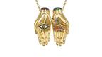 Alexandra Rosier gold and opal Eternal Love Hands necklace