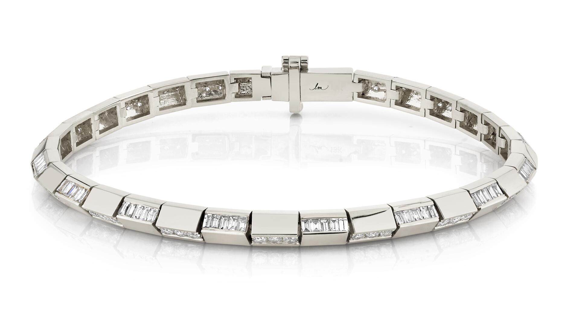A platinum and diamond bracelet by Lizzie Mandler