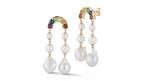 Mateo pearl and rainbow sapphire After the Storm earrings