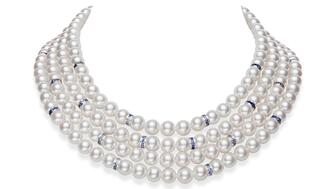 Mikimoto pearl and sapphire necklace