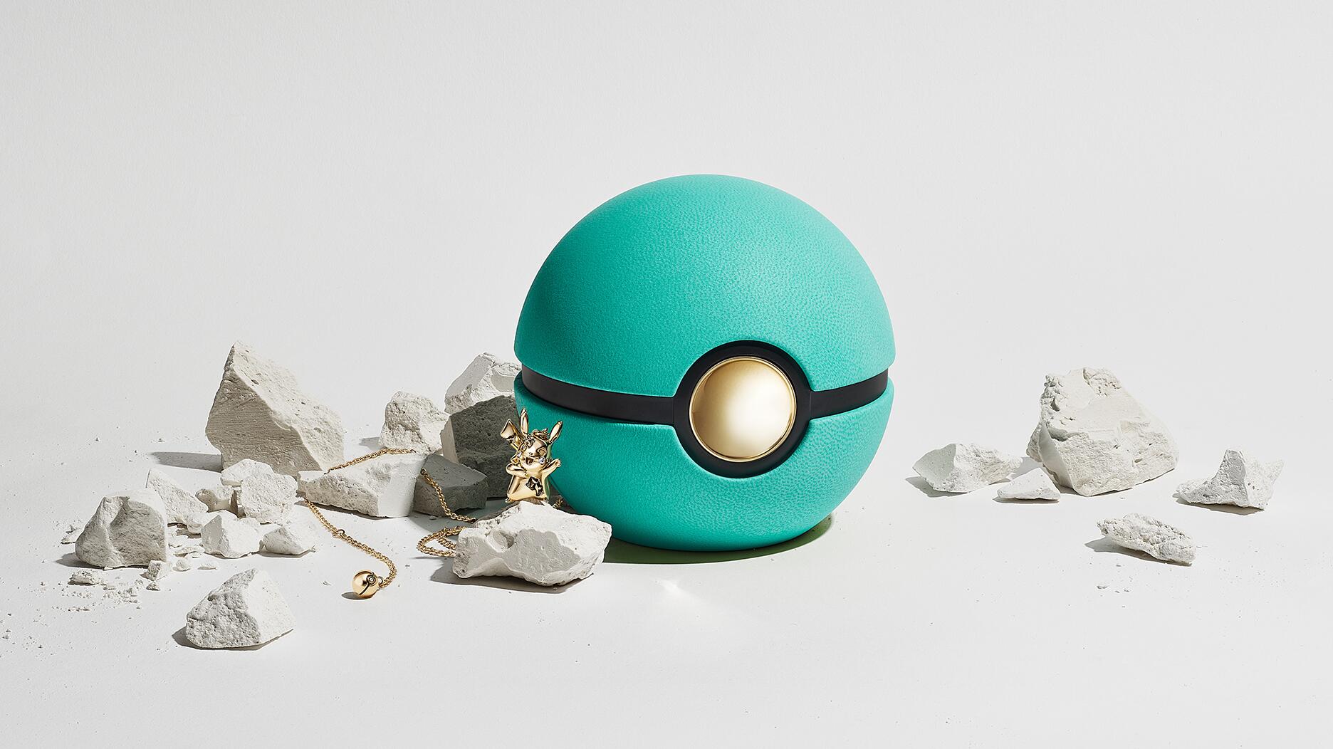 Tiffany Pokémon gold Pikachu pendant in a Poké Ball